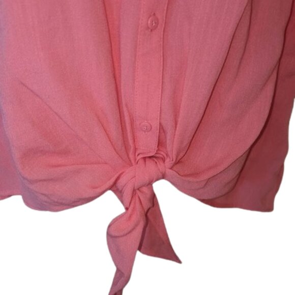 Peach Short Sleeve Blouse Size Large - Picture 3 of 3
